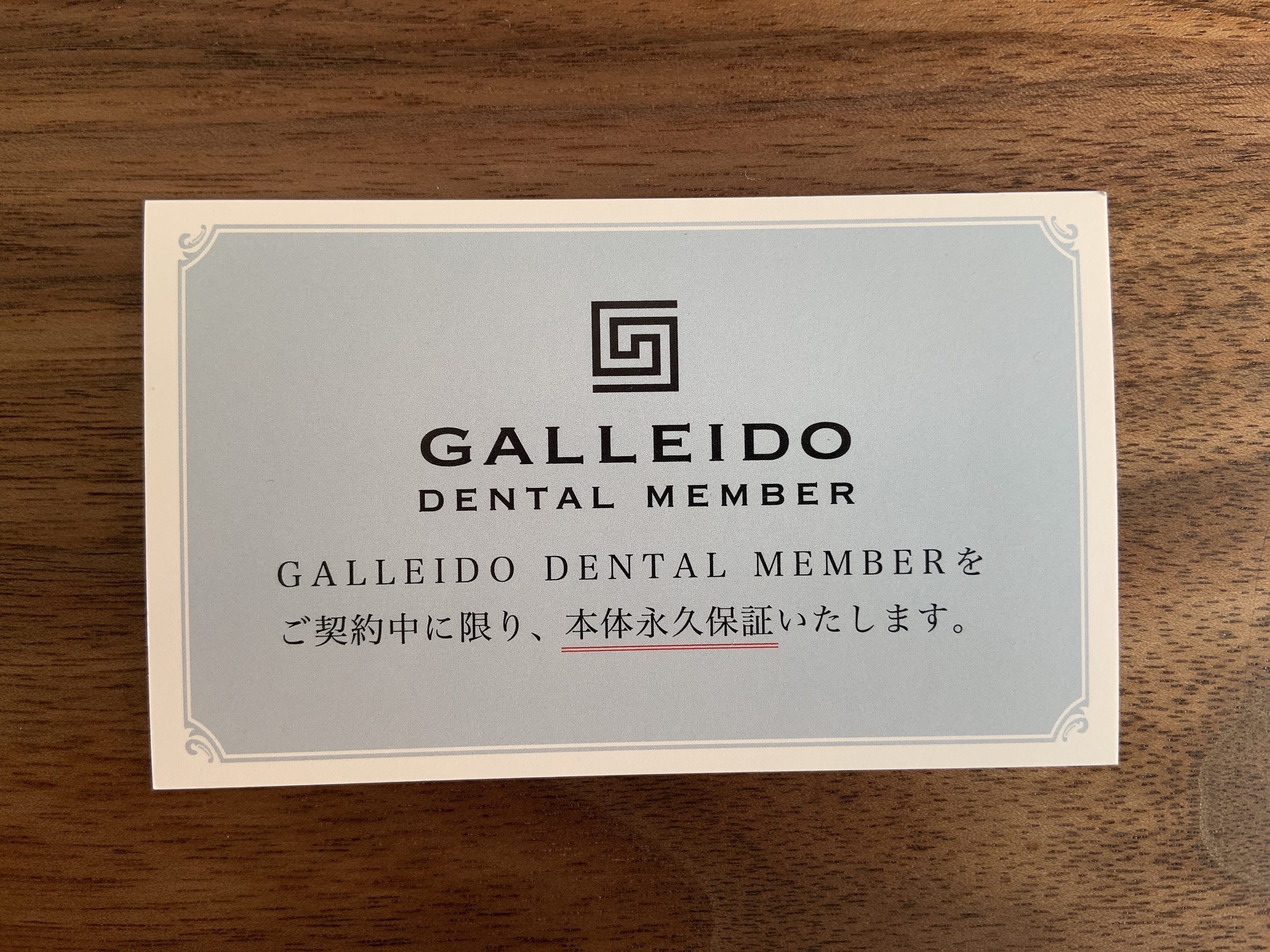 ガレイド歯ブラシ:保証カード