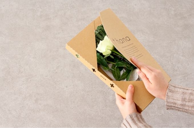 タスハナの届くお花の専用BOXは、横20×縦30×厚さ2.8(cm)。
